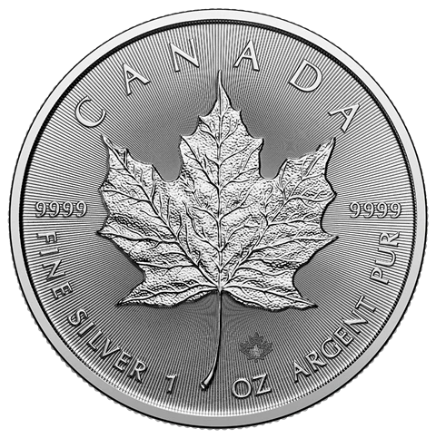 Silver Maple Leaf reverse showing the maple leaf design