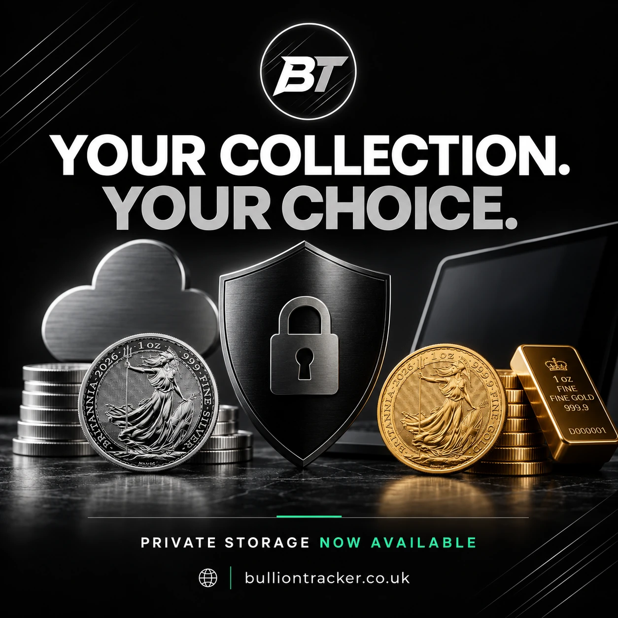 Bullion Tracker Private Storage — your collection, your choice