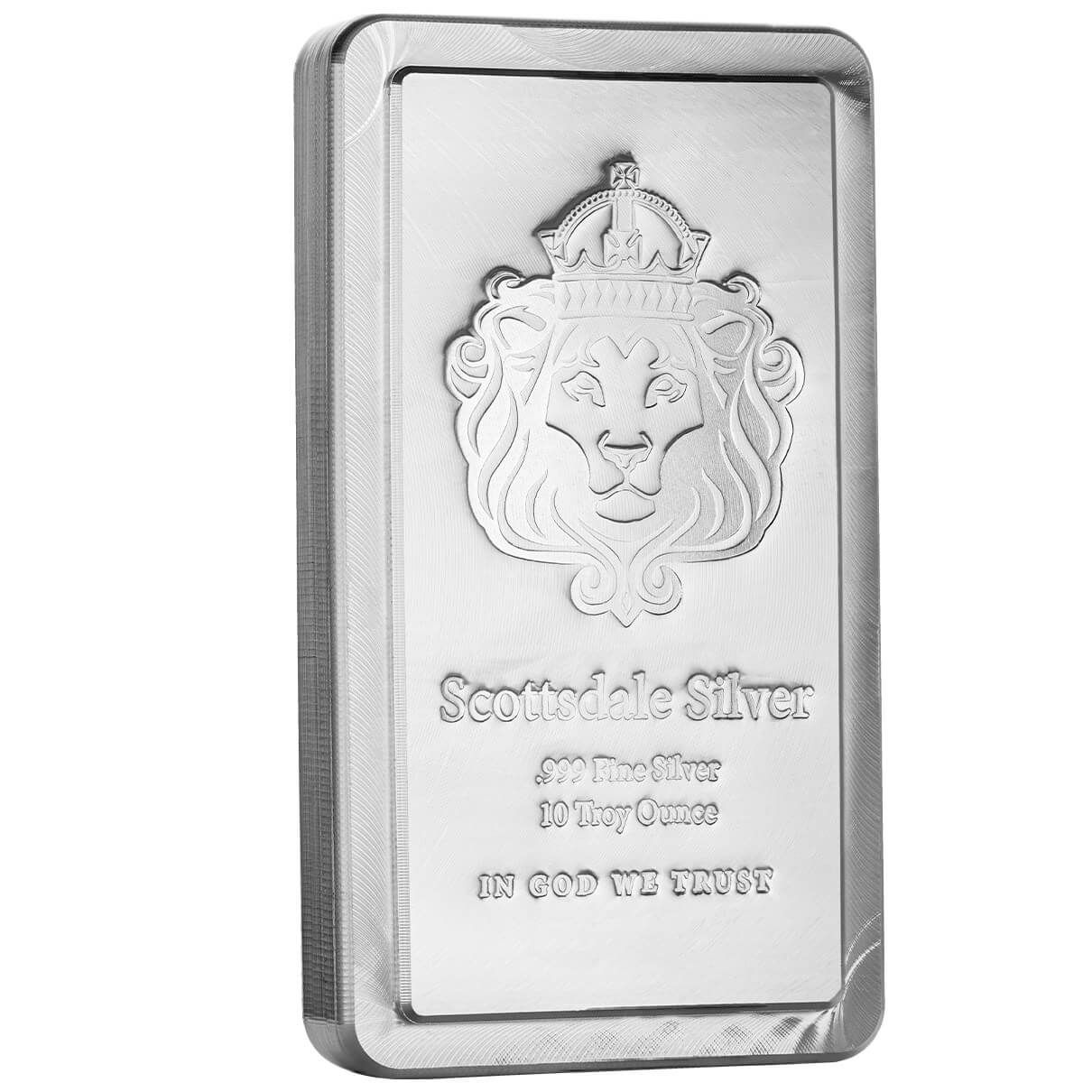 Scottsdale Stacker 10oz Silver Bar front image