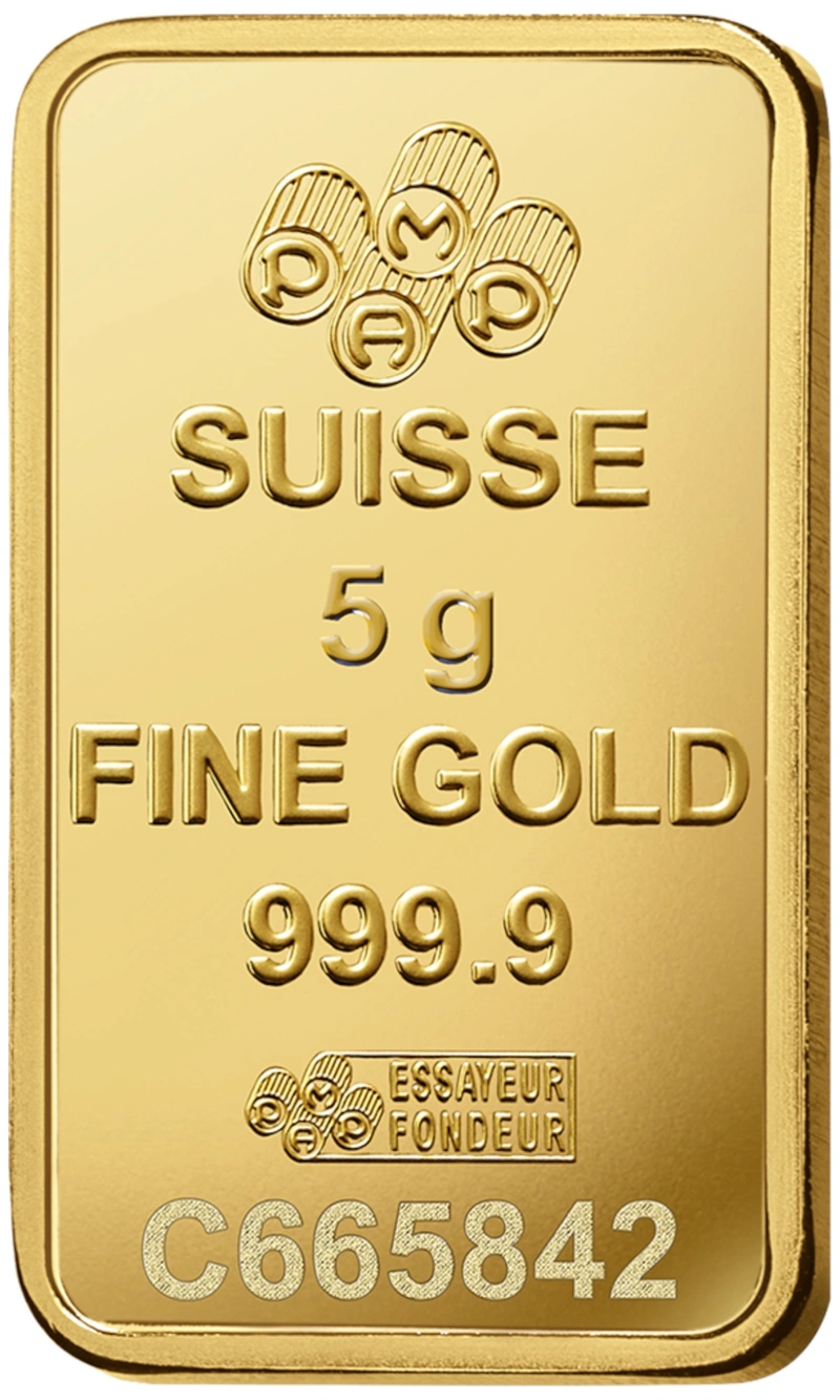 PAMP Suisse Lady Fortuna 5g Gold Bar rear image