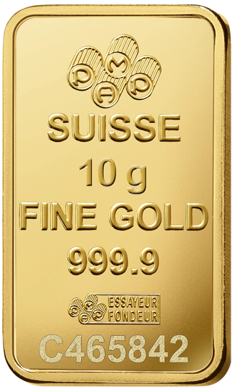 PAMP Suisse Lady Fortuna 10g Gold Bar rear image