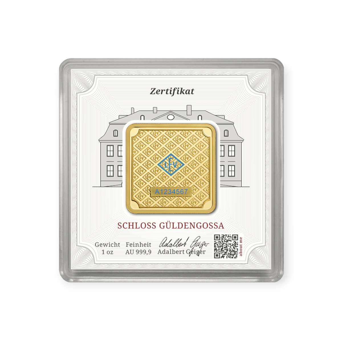 Geiger Original 1oz Gold Bar rear image