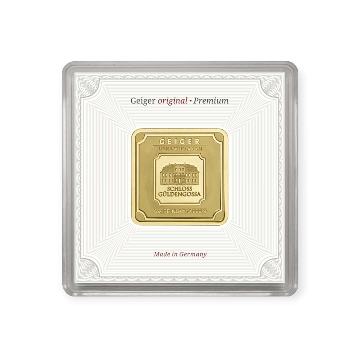 Geiger Original 1oz Gold Bar front image
