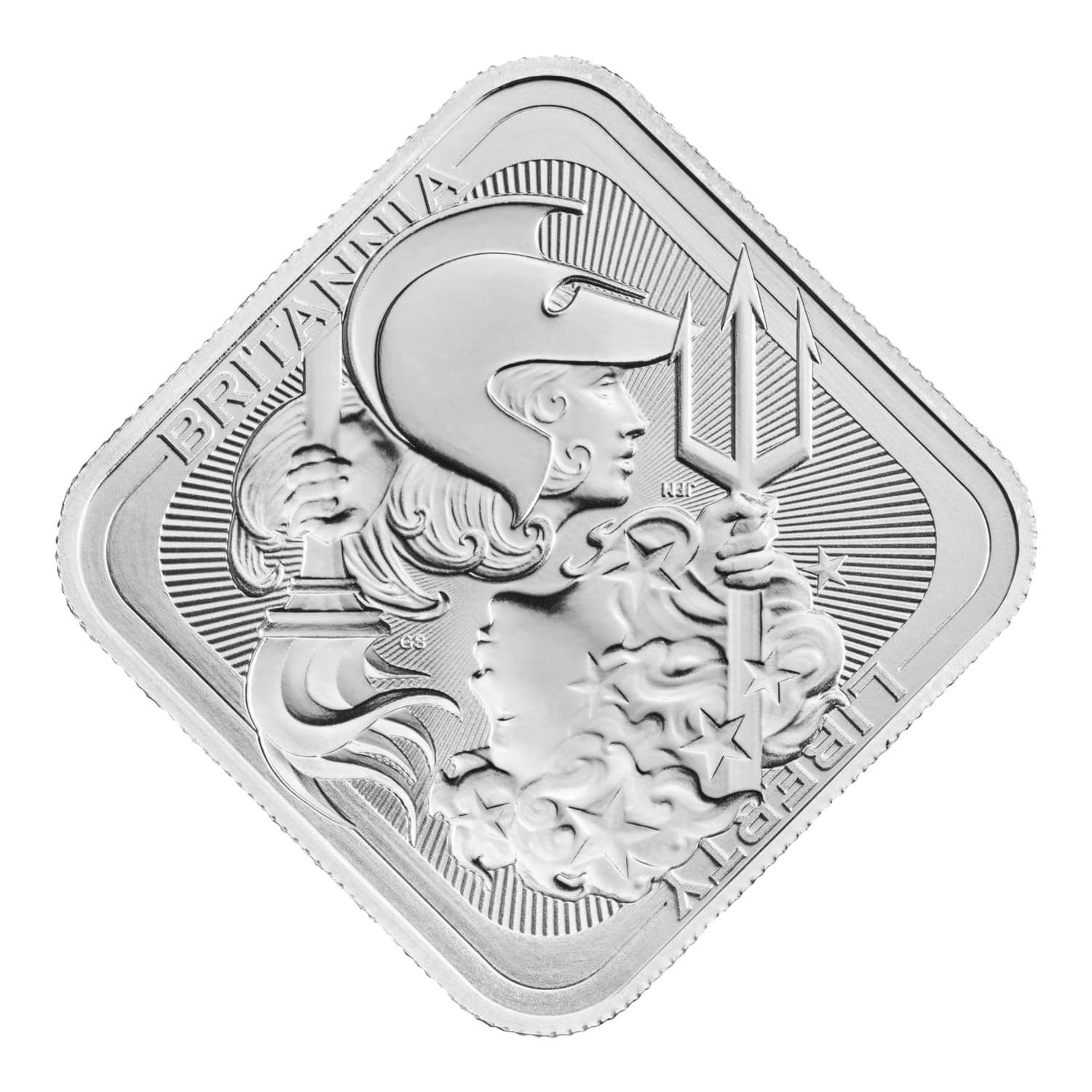 Royal Mint Britannia and Liberty 1oz Silver Bar front image