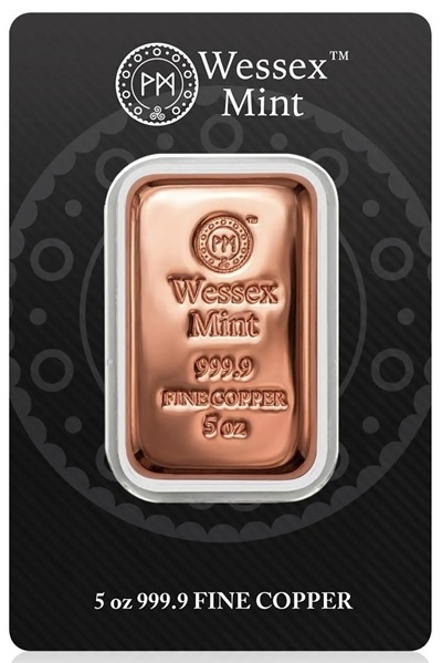 Wessex Mint 5oz Copper Bar front image