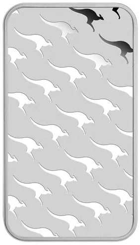 Perth Mint Kangaroo 1oz Silver Minted Bar rear image