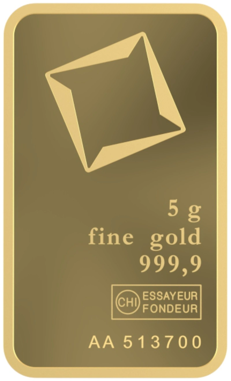 Valcambi Suisse 5g Gold Bar rear image
