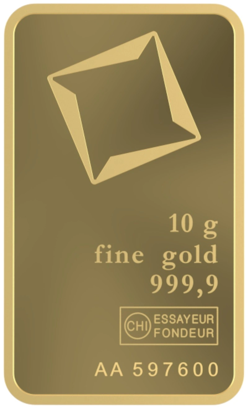 Valcambi Suisse 10g Gold Bar rear image