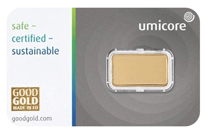 Umicore 2.5g Gold Bar rear image