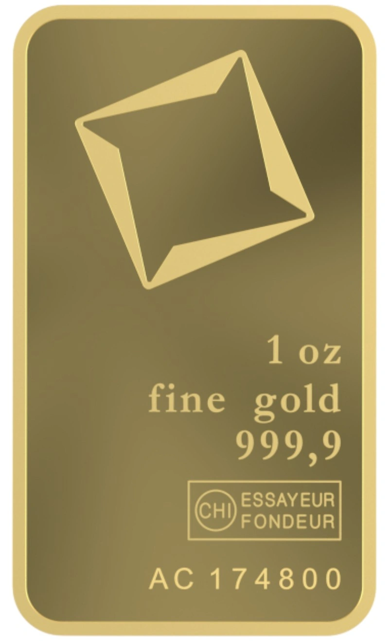 Valcambi Suisse 1oz Gold Bar rear image