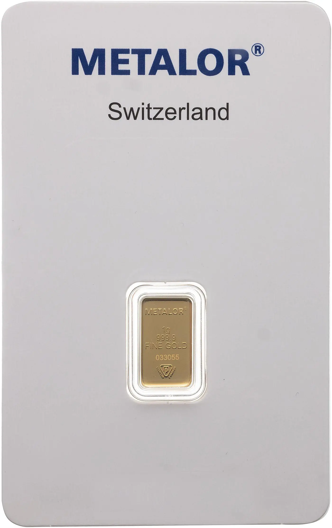 Metalor 1g Gold Bar front image