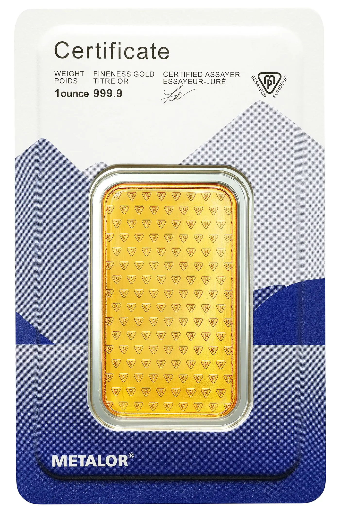 Metalor 1oz Gold Bar rear image