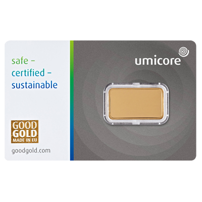 Umicore 5g Gold Bar rear image