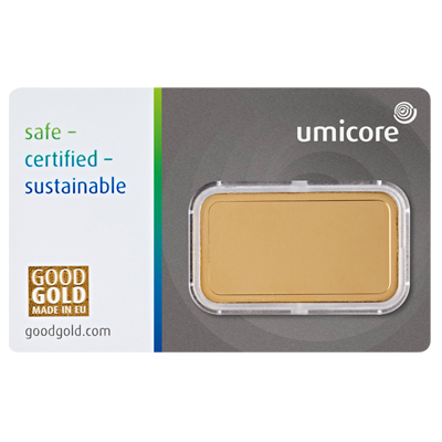 Umicore 20g Gold Bar rear image