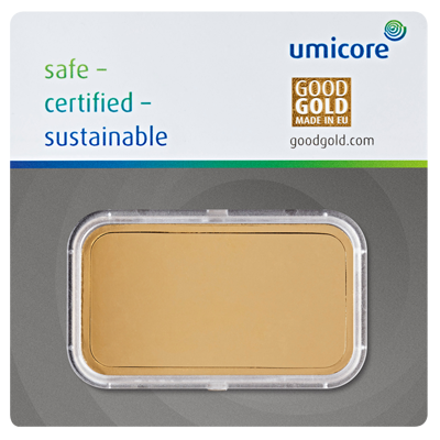 Umicore 100g Gold Bar rear image