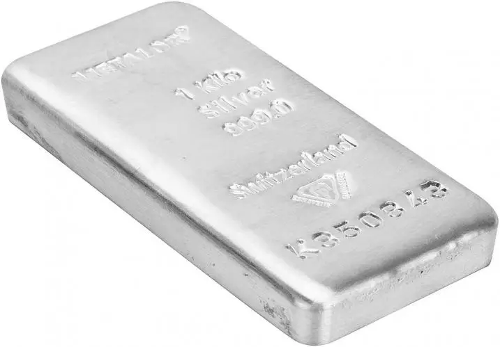 Metalor 1kg Silver Bar rear image