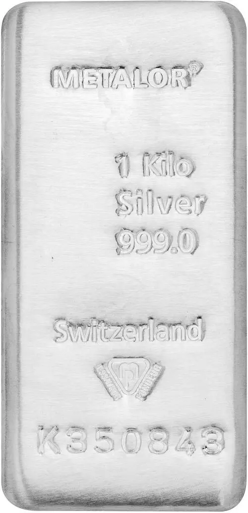 Metalor 1kg Silver Bar front image