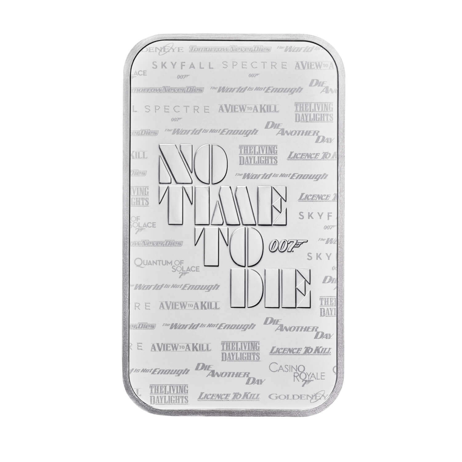 Royal Mint James Bond 1oz Silver Bar front image
