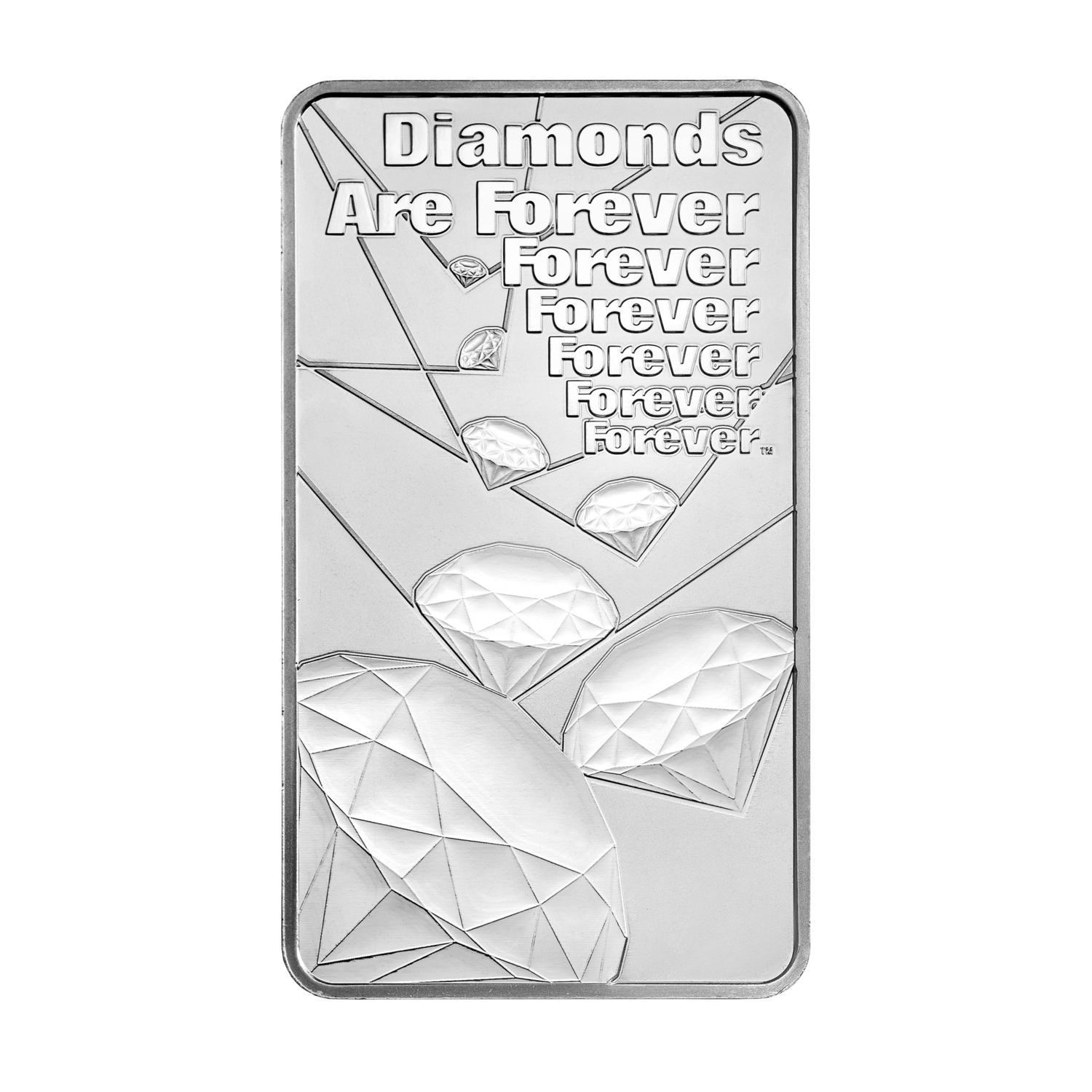 Royal Mint James Bond Diamonds Are Forever 10oz Silver Bar front image