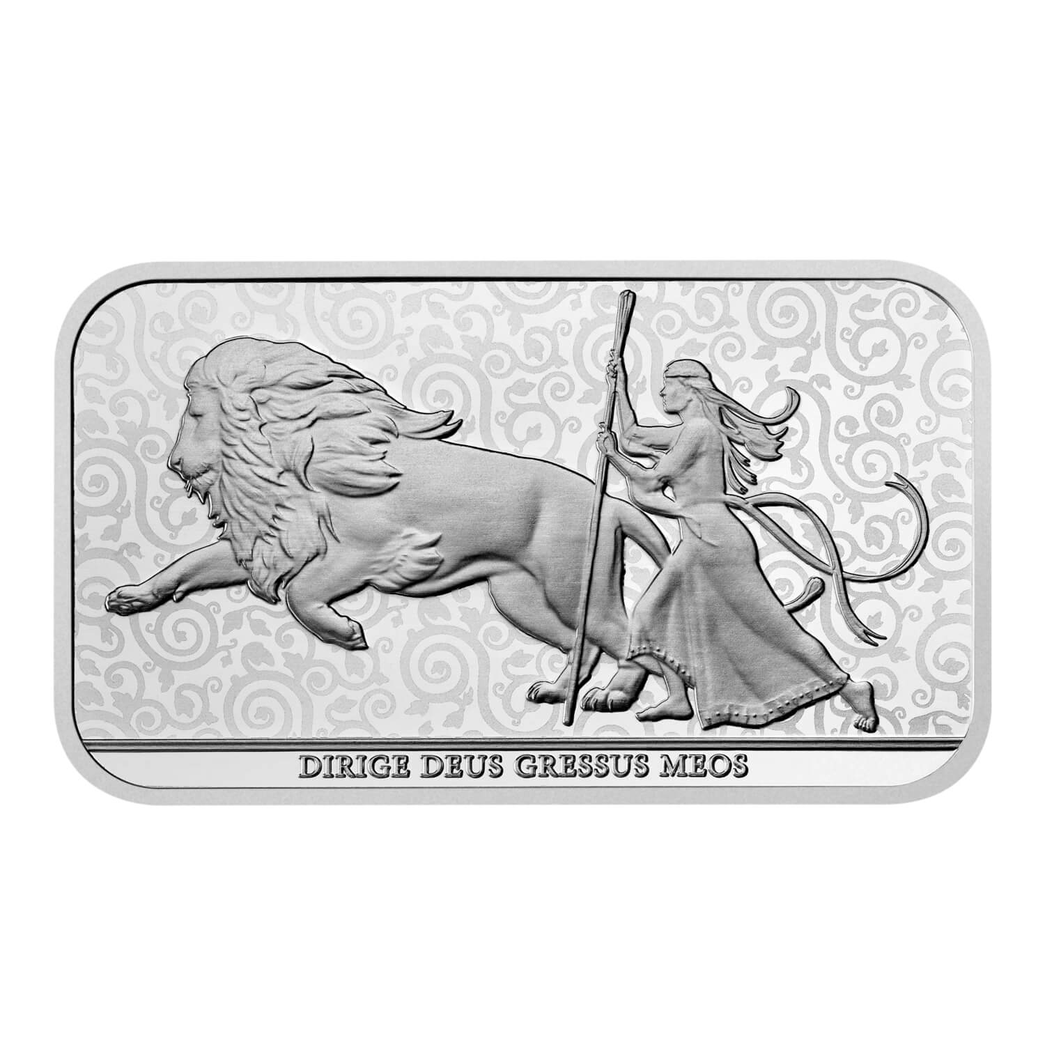 Royal Mint Una and the Lion 1oz Silver Bar front image