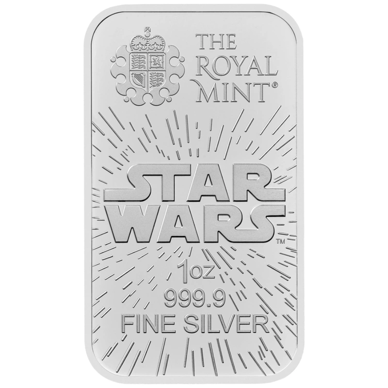 Royal Mint Star Wars Light Side 1oz Silver Bar rear image