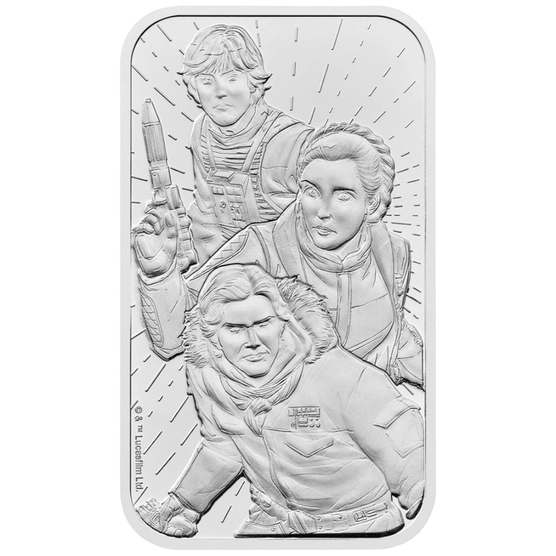 Royal Mint Star Wars Light Side 1oz Silver Bar front image