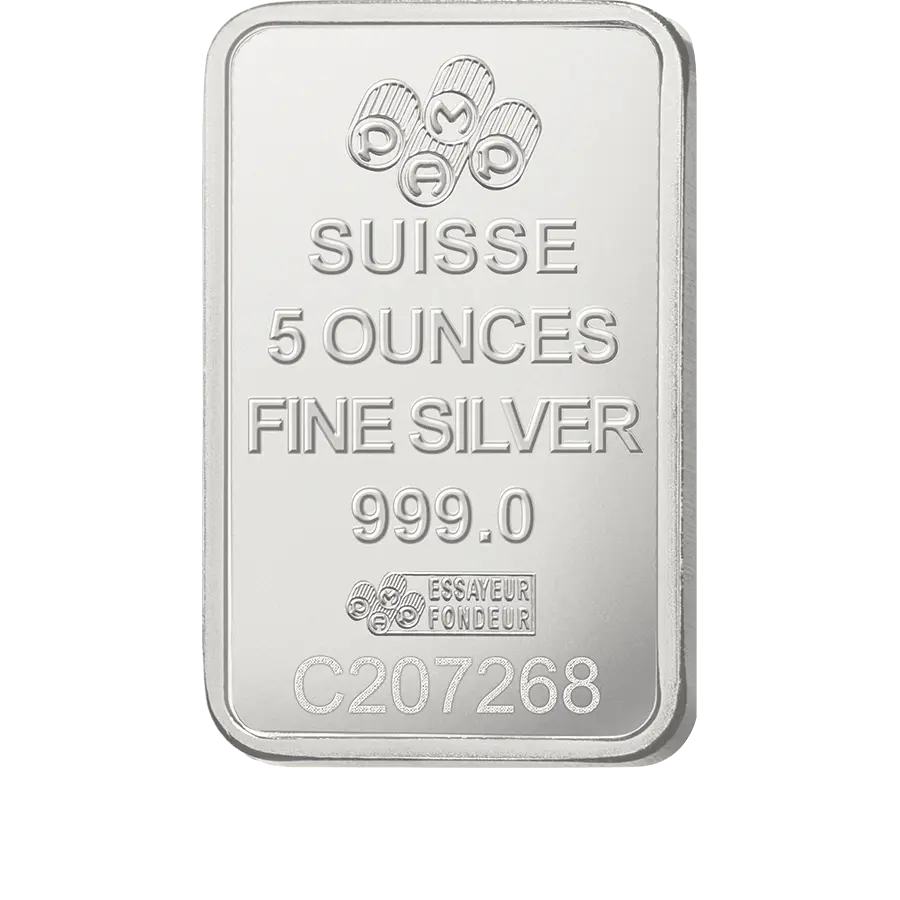 PAMP Suisse Lady Fortuna 5oz Silver Bar rear image