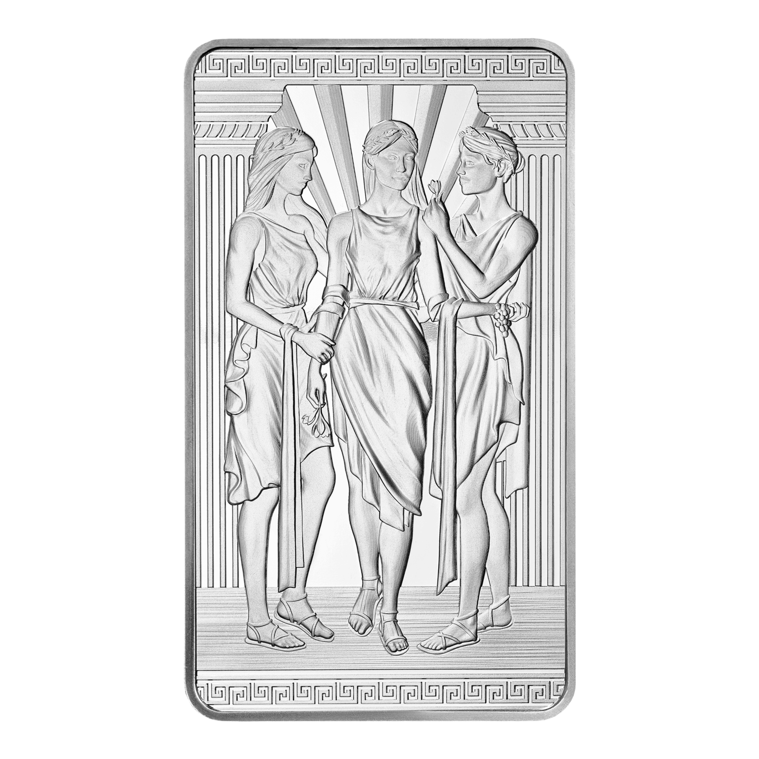 Royal Mint Three Graces 10oz Silver Bar front image