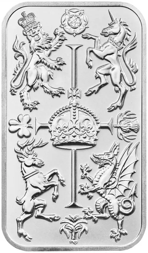 Royal Mint Royal Celebration 1oz Silver Bar front image