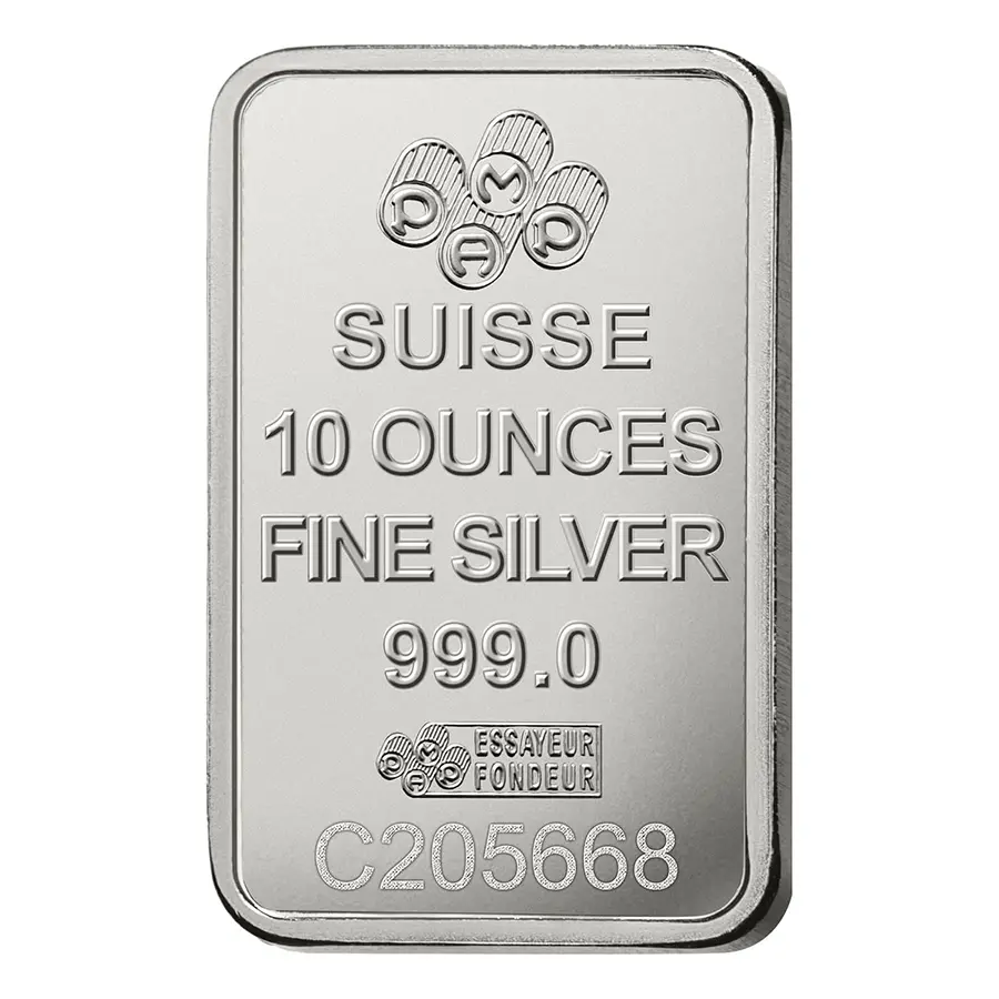 PAMP Suisse Lady Fortuna 10oz Silver Bar rear image