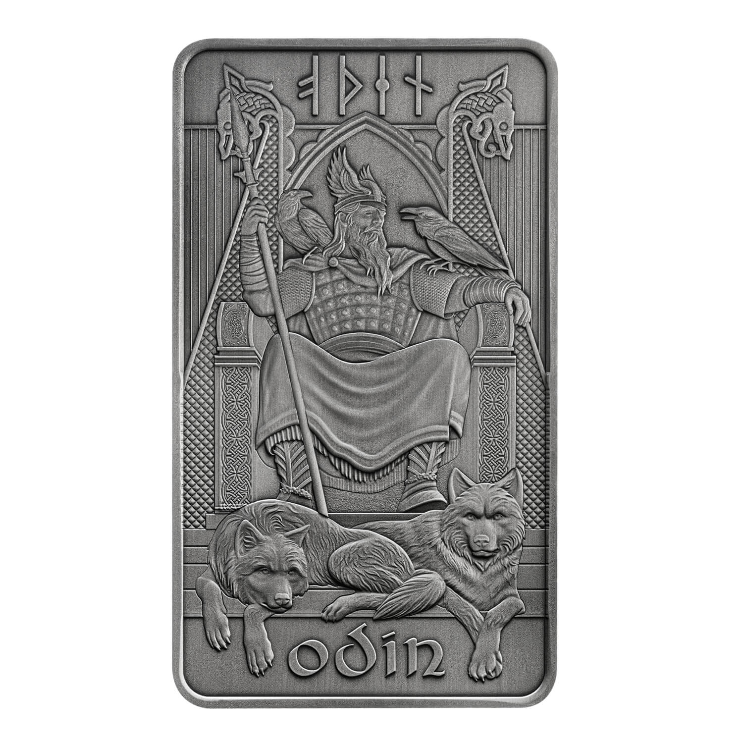 Royal Mint Odin 10oz Antiqued Silver Bar front image