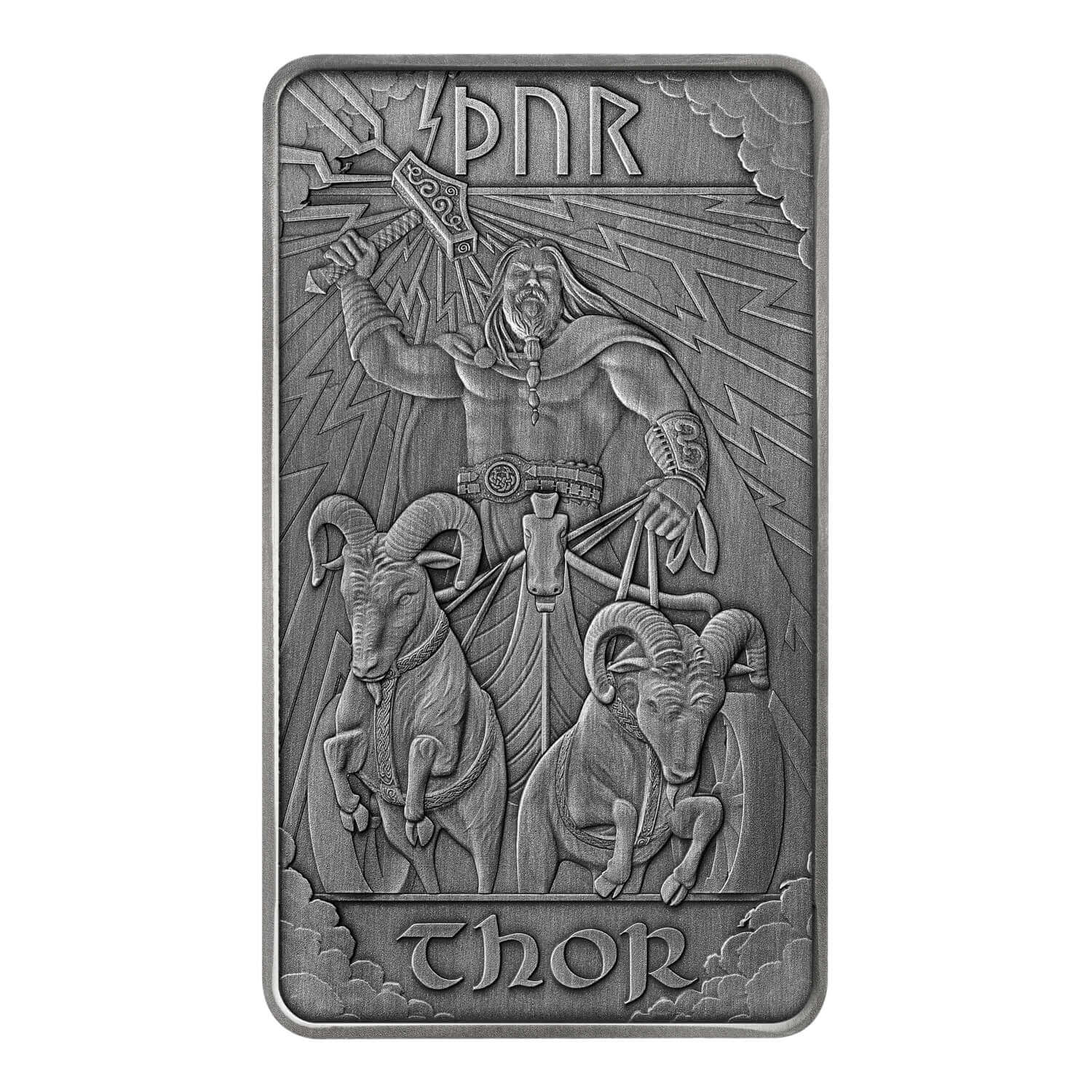 Royal Mint Thor 10oz Antiqued Silver Bar front image