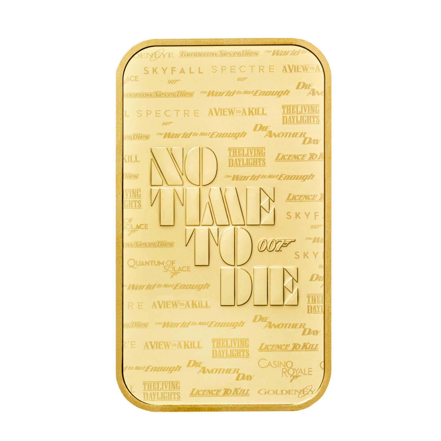 The Royal Mint James Bond 1oz Gold Bar rear image