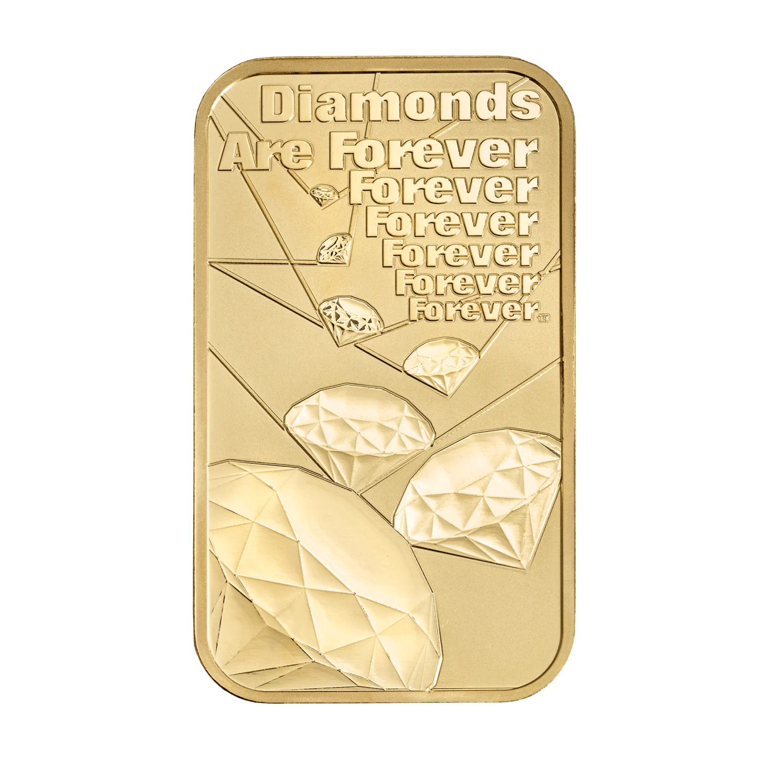 The Royal Mint James Bond Diamonds Are Forever 1oz Gold Bar rear image