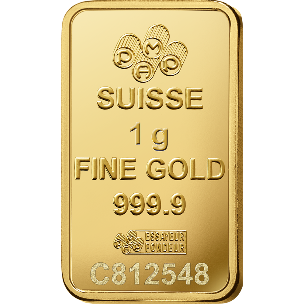 PAMP Suisse Lady Fortuna 1g Gold Bar rear image