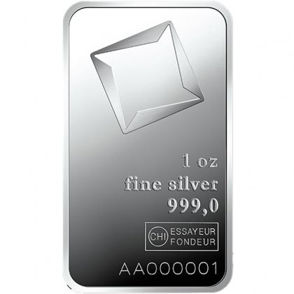 1oz Valcambi Silver Bar rear image