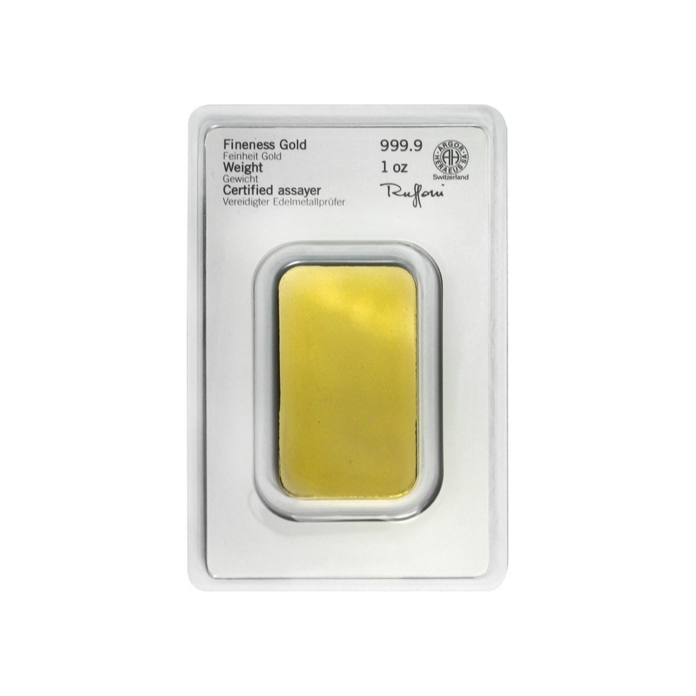 1oz Heraeus Gold Bar rear image