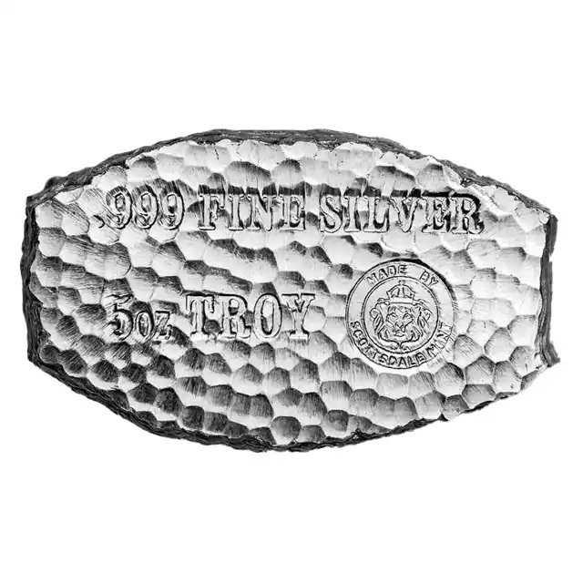 5oz Scottsdale Tombstone Nugget Silver Bar rear image