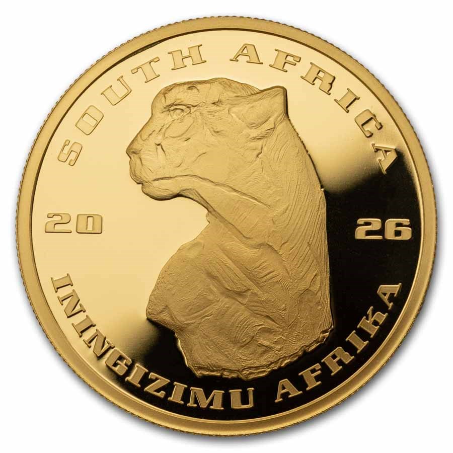 2026 1oz Gold The African Range Surveying Cheetah Proof Coin reverse